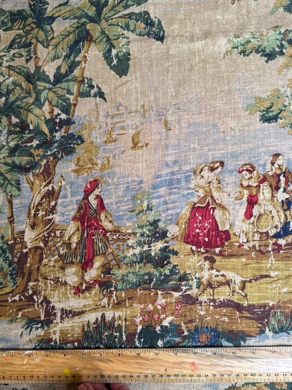Toile French Country Garden Decorator Fabric 1 7/8 yards x 56" #753 - Picture 3 of 3